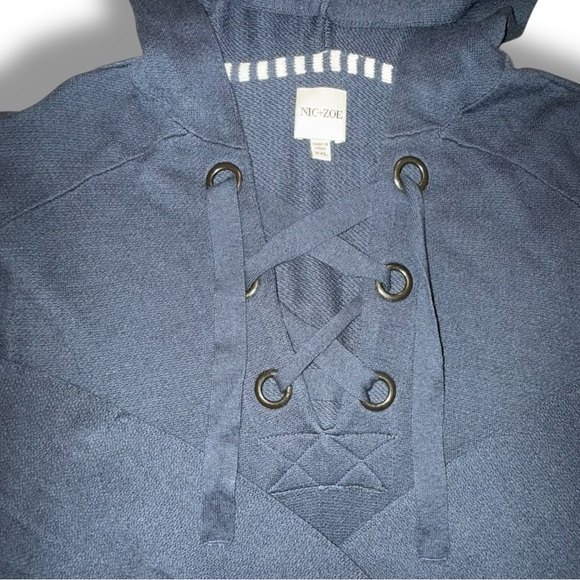NWT NIC + ZOE Lace Up Hoodie - Navy / White XXL - Picture 5 of 16